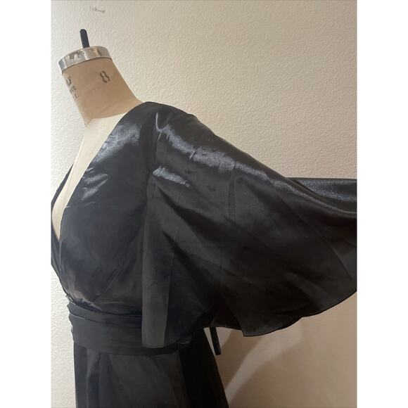 hebeos, long black evening gown, v neck, size 12 - Picture 3 of 7